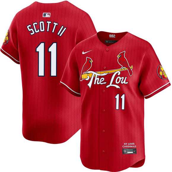 Men%27s St. Louis Cardinals #11 Victor Scott II Red City Connect Limited Stitched Jersey Dzhi