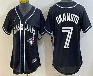 Women%27s Toronto Blue Jays #7 Kazuma Okamoto 2026 Black Fashion Cool Base Jersey