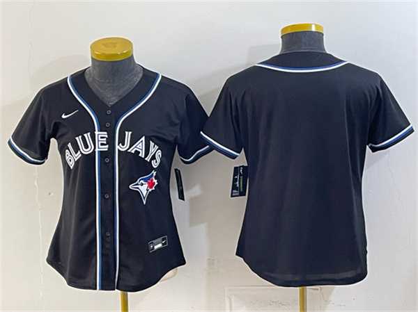 Women%27s Toronto Blue Jays Blank 2026 Fashion Replica Black Out Stitched Jersey(Run Small)