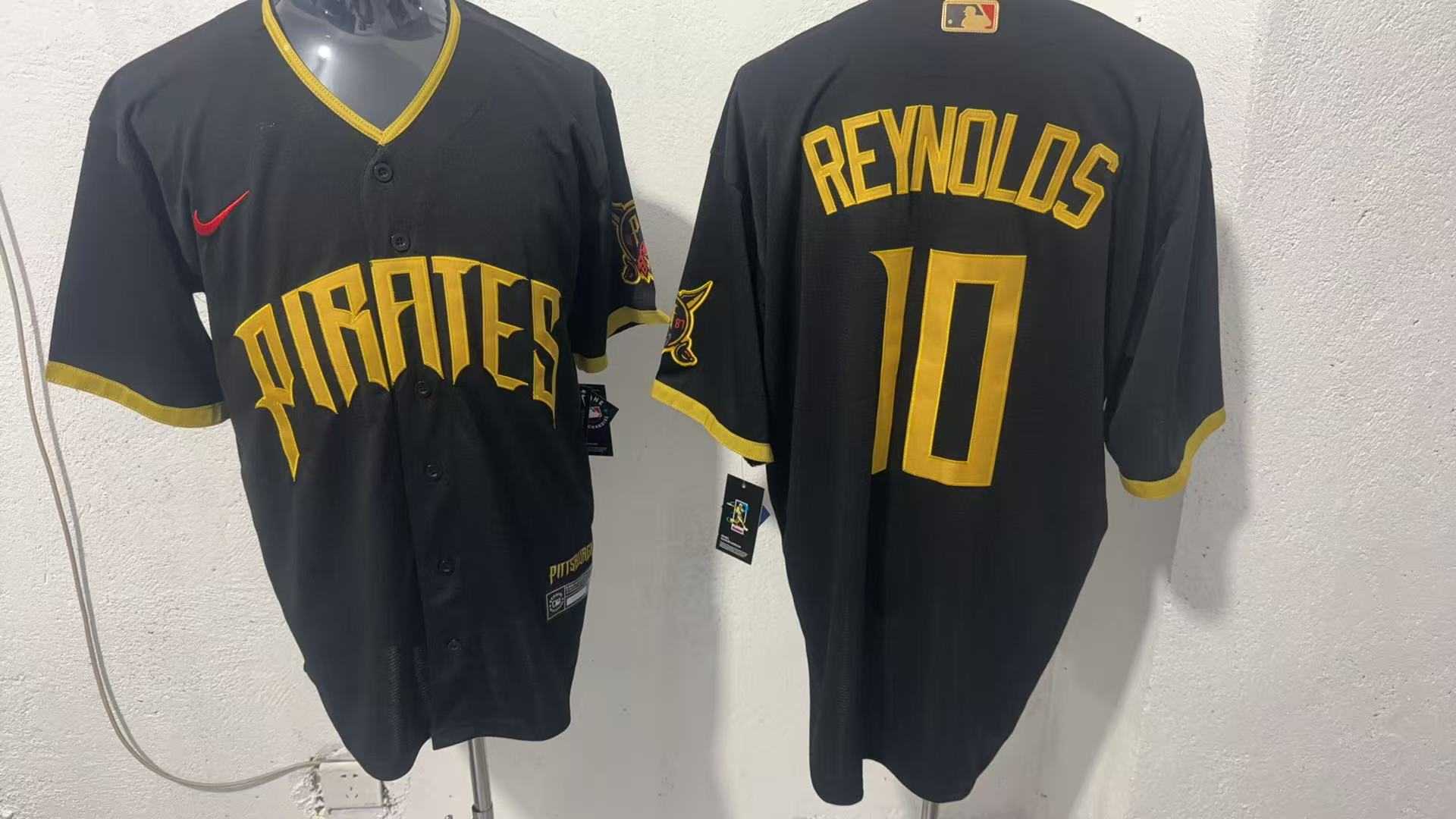 Men%27s Pittsburgh Pirates #10 Bryan Reynolds Black 2026 City Connect Stadium Jersey