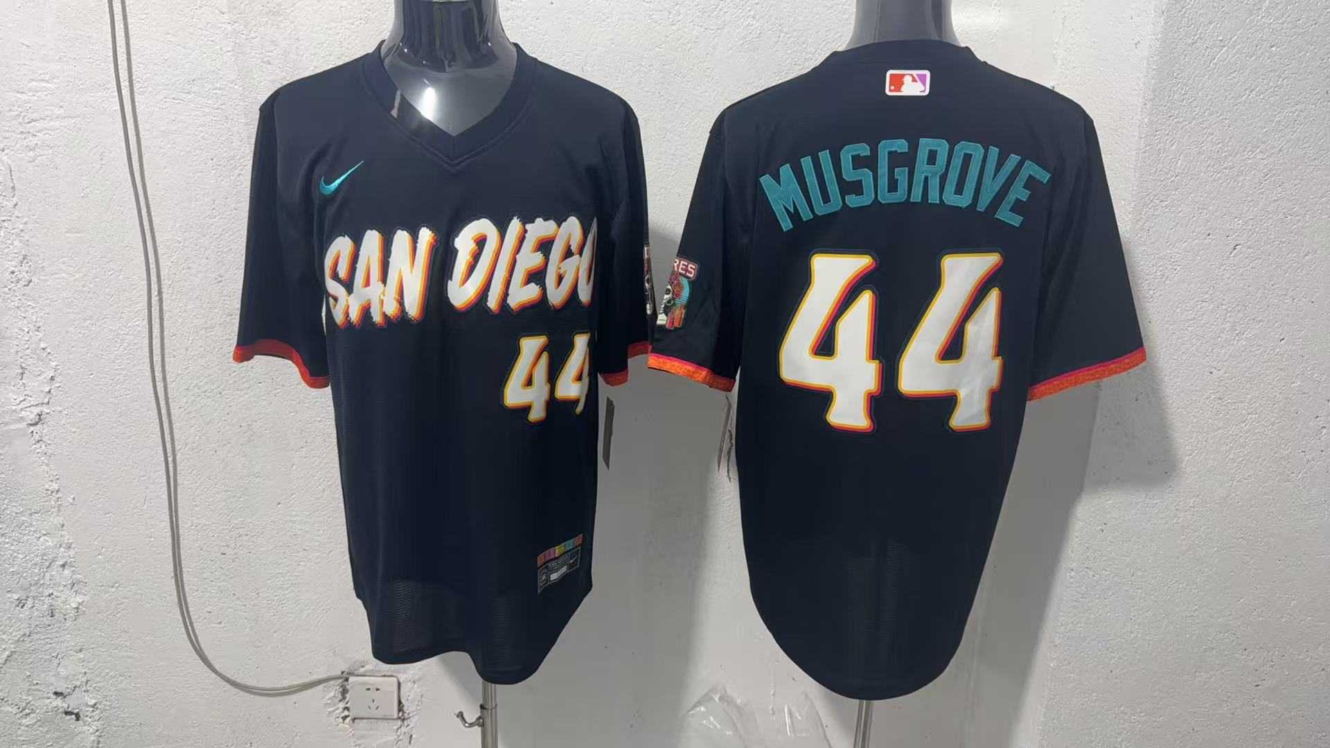 Men%27s San Diego Padres #44 Joe Musgrove Black 2026 City Connect Stadium Jersey