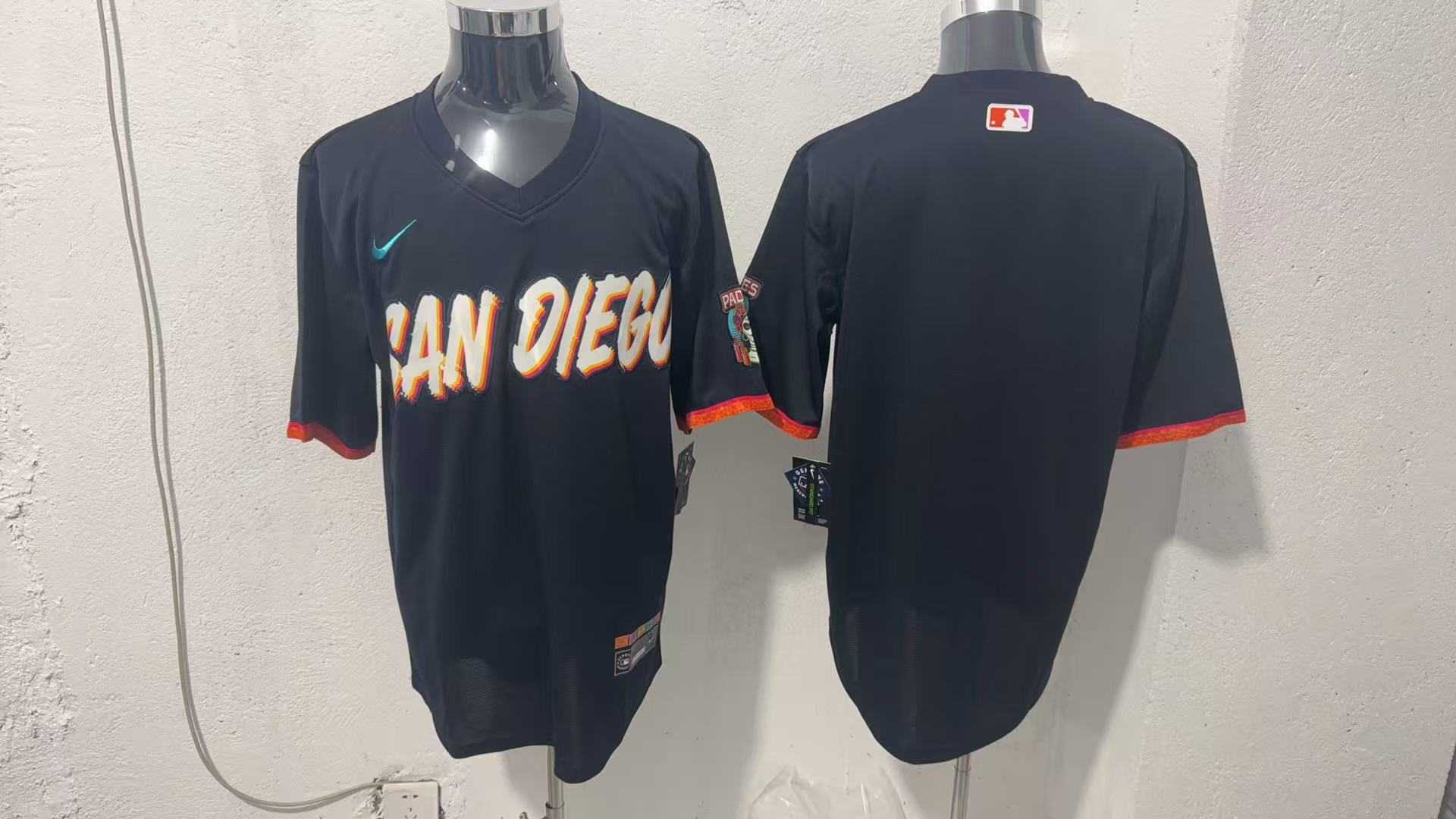 Men%27s San Diego Padres Blank Black 2026 City Connect Stadium Jersey