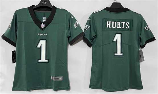 Women%27s Philadelphia Eagles #1 Jalen Hurts Green New Vapor Untouchable Limited Stitched Jersey