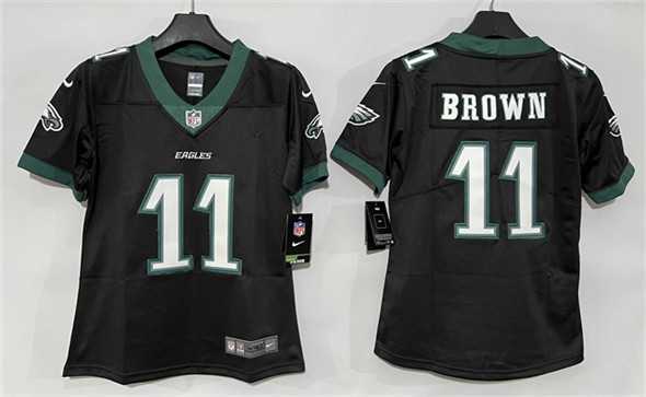 Women%27s Philadelphia Eagles #11 A. J. Brown Black New Vapor Untouchable Limited Stitched Jersey