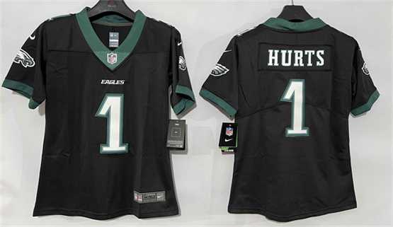 Women%27s Philadelphia Eagles #1 Jalen Hurts Black New Vapor Untouchable Limited Stitched Jersey