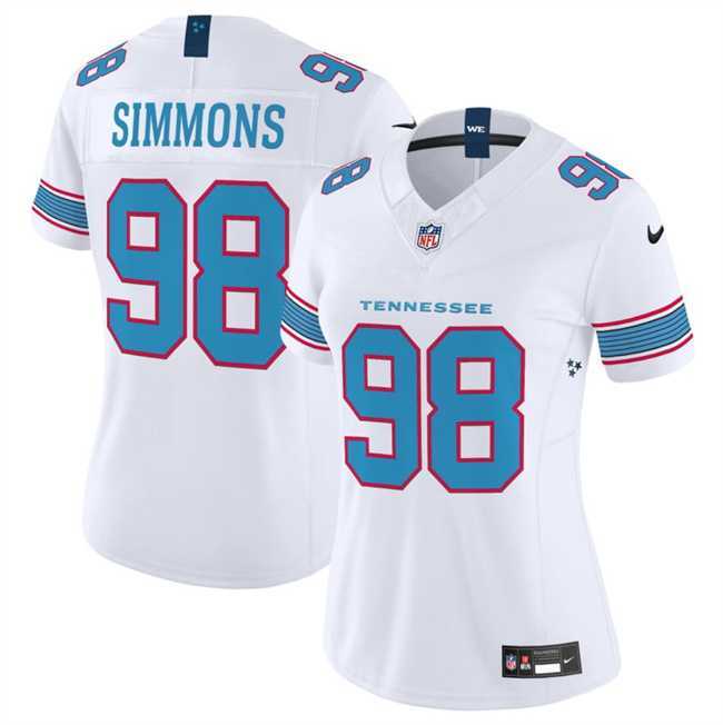 Women%27s Tennessee Titans #98 Cameron Ward White 2026 F.U.S.E. Vapor Limited Stitched Jersey Dzhi