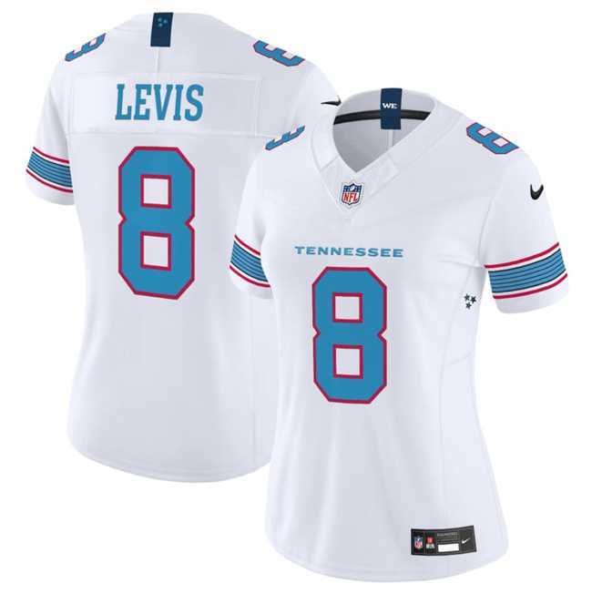 Women%27s Tennessee Titans #8 Will Levis White 2026 F.U.S.E. Vapor Limited Stitched Jersey Dzhi