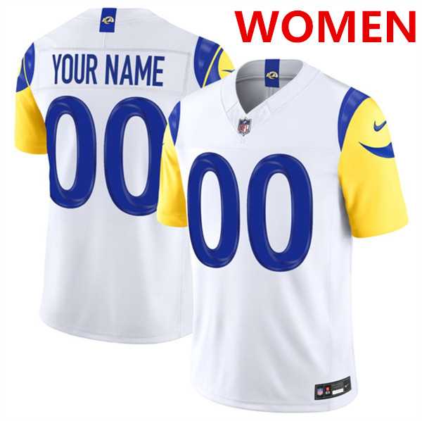 Women%27s Los Angeles Rams Active Player Custom White 2026 F.U.S.E. Vapor Limited Football Stitched Jersey