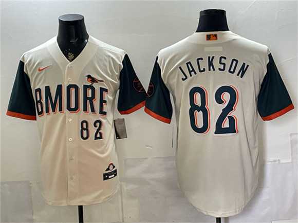 Men%27s Baltimore Orioles #82 Jeremiah Jackson Natural 2026 City Connect Stadium Stitched Jersey