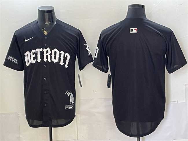 Men%27s Detroit Tigers Blank 2026 Black %27Motor Gothic Edition%27 Vapor Premier Limited Stitched Jersey Dzhi