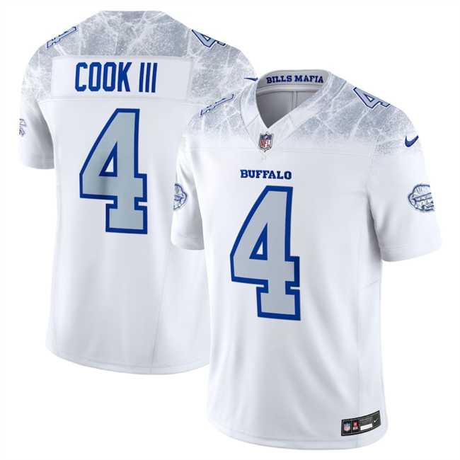 Youth Buffalo Bills #4 James Cook III White 2025 F.U.S.E. %27Rivalries%27 Vapor Untouchable Stitched Jersey Dzhi