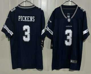 Youth Dallas Cowboys #3 George Pickens Limited Navy Vapor Jersey