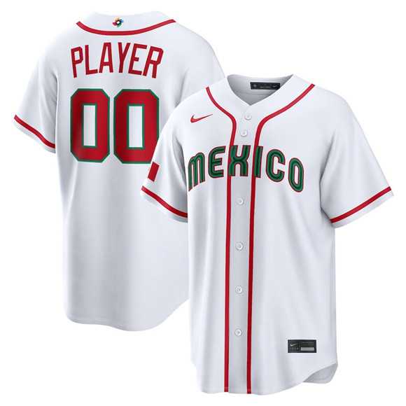 Men%27s Mexico Baseball ACTIVE PLAYER Custom White 2026 World Baseball Classic Home Stadium Stitched Jersey