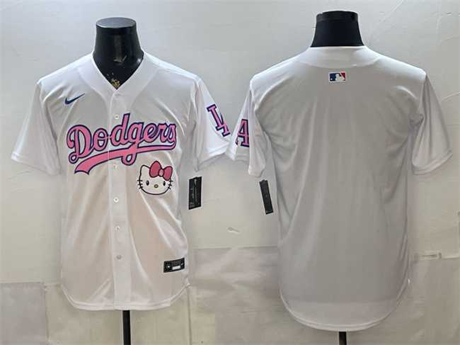 Men%27s Los Angeles Dodgers Blank White Hello Kitty Night Stitched Jersey Dzhi