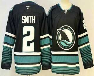 Men%27s San Jose Sharks #2 Will Smith Black Stitched Jersey