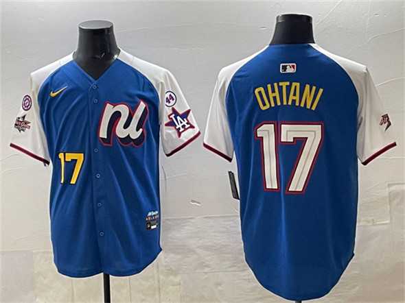 Men%27s National League #17 Shohei Ohtani Blue Alternate 2025 All-Star With Patch Edition Limited Stitched Jersey