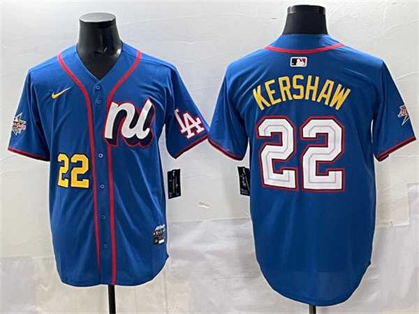 Men%27s National League #22 Clayton Kershaw Blue 2025 All-Star Edition Limited Stitched Jersey