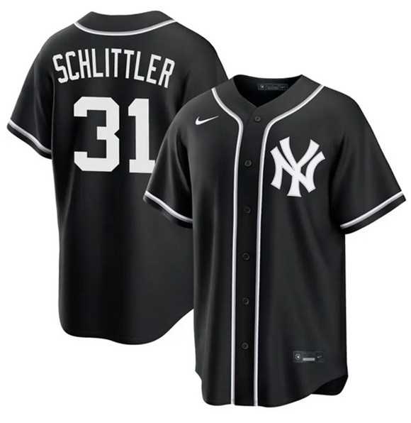 Men%27s New York Yankees #31 Cam Schlittler 2026 Fashion Replica Black Out Stitched Jersey Dzhi