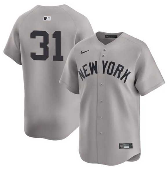 Men%27s New York Yankees #31 Cam Schlittler Gray 2026 Road Limited Stitched Jersey Dzhi