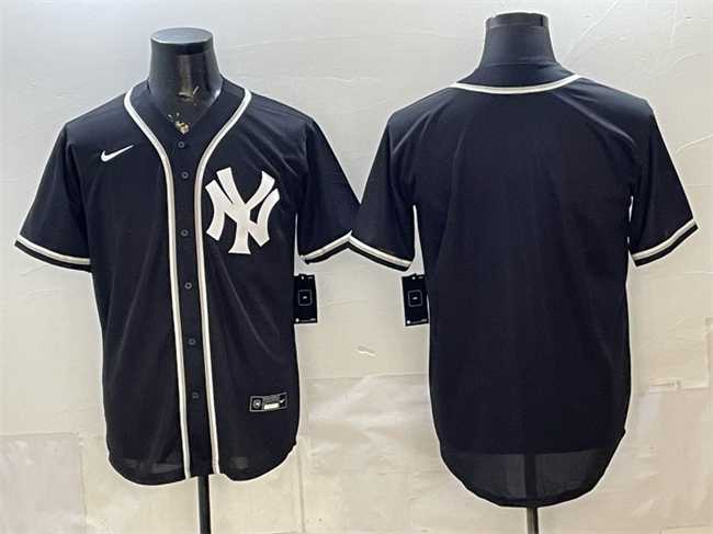 Men%27s New York Yankees Blank 2026 Fashion Replica Black Out Stitched Jersey