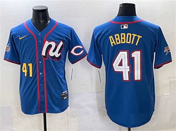 Men%27s National League #41 Andrew Abbott Blue 2025 All-Star Edition Limited Stitched Jersey