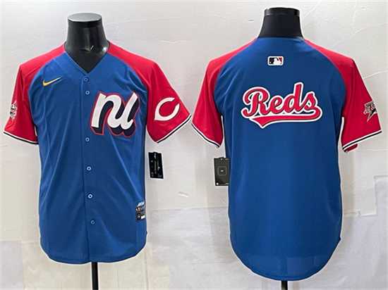 Men%27s National League Cincinnati Reds Team Big Logo Blue Red Alternate 2025 All-Star Edition Limited Stitched Jersey