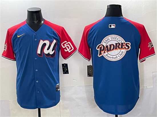 Men%27s National League San Diego Padres Team Big Logo Blue Red Alternate 2025 All-Star Edition Limited Stitched Jersey