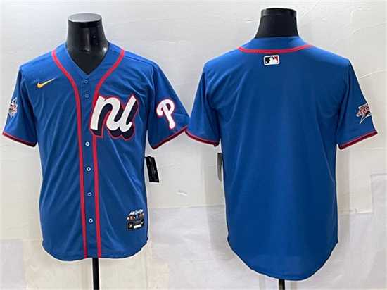 Men%27s National League Philadelphia Phillies Blank Blue 2025 All-Star Edition Limited Stitched Jersey