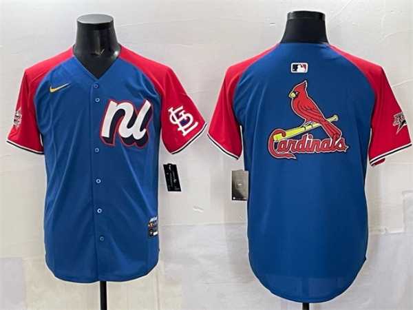 Men%27s National League St. Louis Cardinals Team Big Logo Blue Red Alternate 2025 All-Star Edition Limited Stitched Jersey