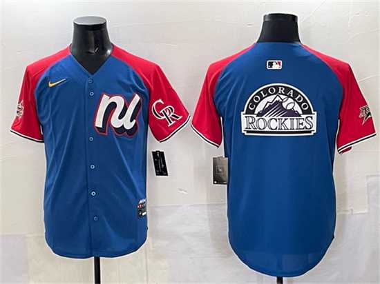Men%27s National League Colorado Rockies Team Big Logo Blue Red Alternate 2025 All-Star Edition Limited Stitched Baseball