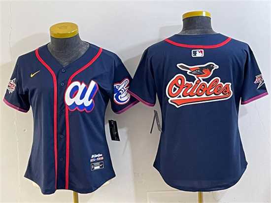 Women%27s American League Baltimore Orioles Team Big Logo Navy 2025 All-Star Edition Limited Stitched Jersey(Run Small)