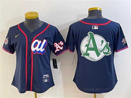 Women%27s American League Oakland Athletics Team Big Logo Navy 2025 All-Star Edition Limited Stitched Jersey(Run Small)