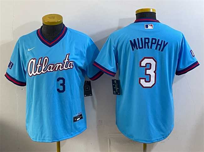 Women%27s Atlanta Braves #3 Dale Murphy Powder Blue 2026 City Connect Stadium Stitched Jersey