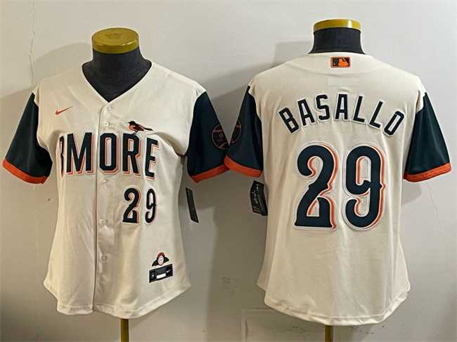 Women%27s Baltimore Orioles #29 Samuel Basallo Natural 2026 City Connect Stadium Stitched Jersey