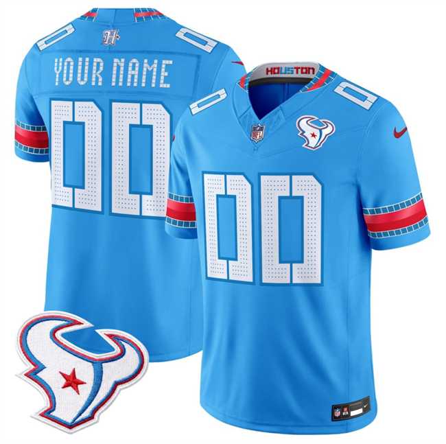 Men%27s Houston Texans Active Player Custom Blue 2026 F.U.S.E. Rivalries Collection Limited Football Stitched Jersey