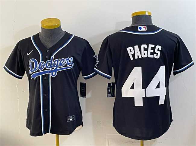 Women%27s Los Angeles Dodgers #44 Andy Pages Black Stitched Jersey
