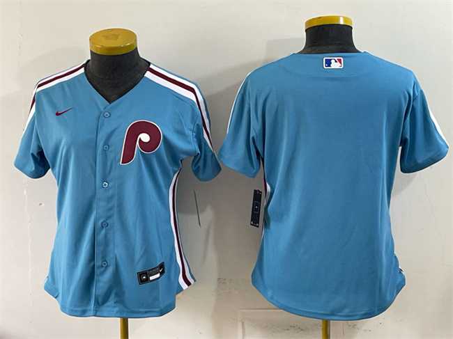 Women%27s Philadelphia Phillies Blank Blue Stitched Jersey