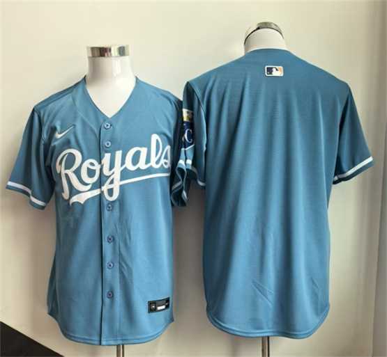 Men%27s Kansas City Royals Blank Light Blue Limited Stitched Jersey