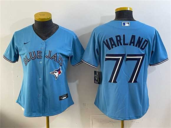 Women%27s Toronto Blue Jays #77 Louis Varland Blue Stitched Jersey