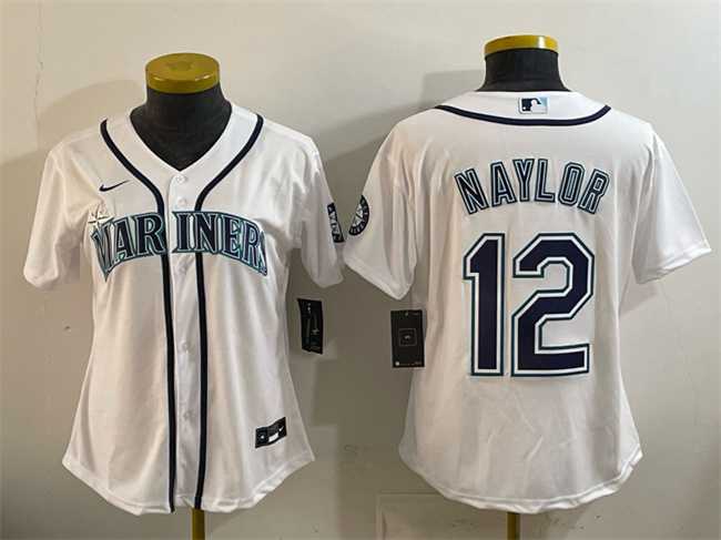 Youth Seattle Mariners #12 Josh Naylor White Cool Base Stitched Jersey
