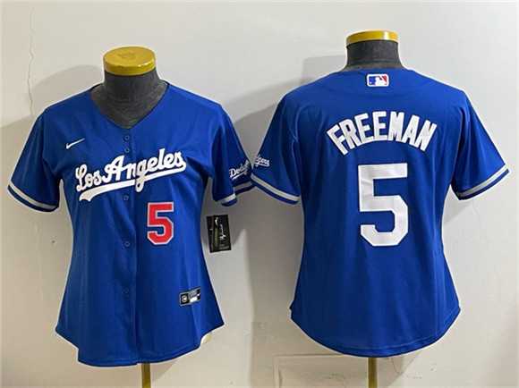 Youth Los Angeles Dodgers #5 Freddie Freeman Royal Alternate Stadium Stitched Jersey