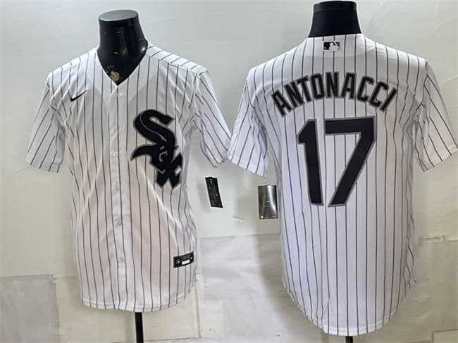 Men%27s Chicago White Sox #17 Sam Antonacci White Home Stitched Jersey