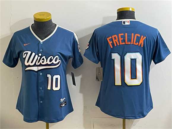 Youth Milwaukee Brewers #10 Sal Frelick Mineral Blue 2026 City Connect Stadium Stitched Jersey