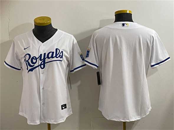 Women%27s Kansas City Royals Blank White Cool Base Stitched Jersey
