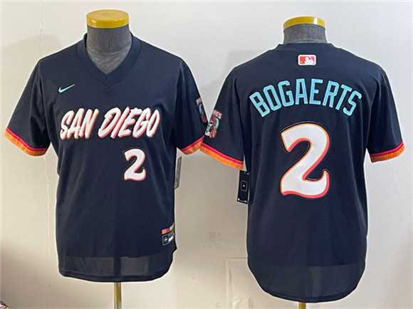 Youth San Diego Padres #2 Xander Bogaerts Obsidian 2026 City Connect Stadium Stitched Jersey
