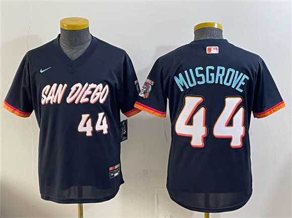 Youth San Diego Padres #44 Joe Musgrove Obsidian 2026 City Connect Stadium Stitched Jersey