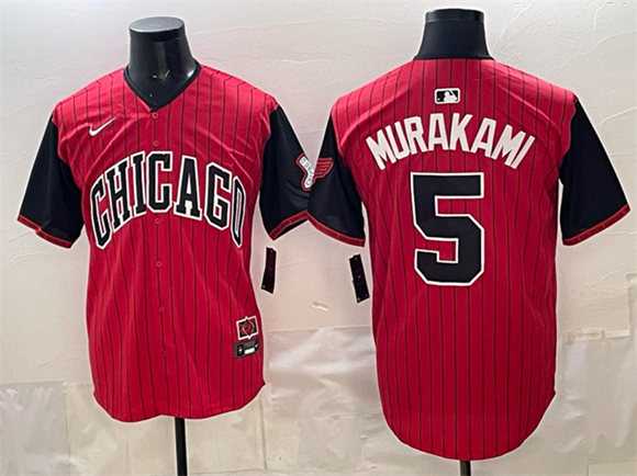 Men%27s Chicago White Sox #5 Munetaka Murakami Red Black 2025 City Connect Limited Stitched Jersey