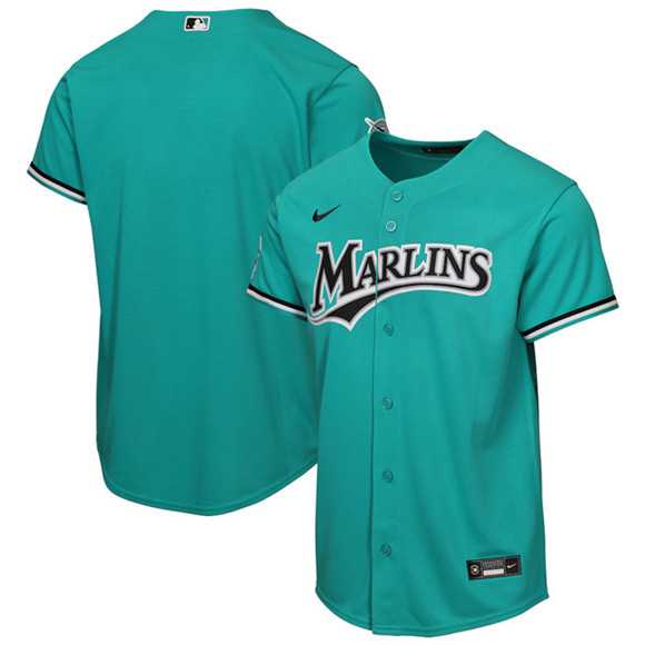 Men%27s Miami Marlins Blank Teal Alternate Stadium Stitched Jersey Dzhi Dzhi