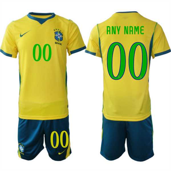 Men%27s Brazil national football team Custom Yellow 2026 Soccer Jersey Suit