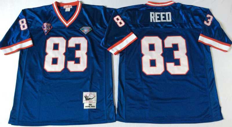 Men%27s Buffalo Bills #83 Andre Reed Blue Throwback Stitched Football Jersey